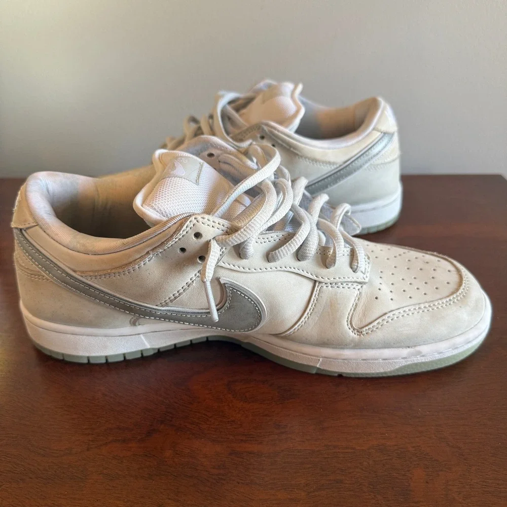 Men's Nike Dunk Low SB Gray Silver Swoosh Size 10.5 - Picture 6 of 8